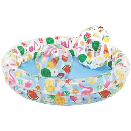 Set piscina gonflabila + colac + minge Intex 59460 multicolor