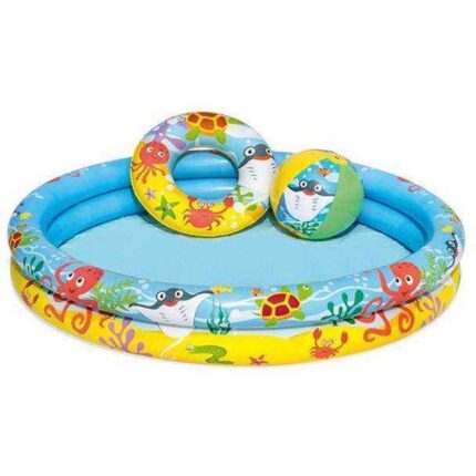 Set 3 piese piscina gonflabila colac si minge 122 x 20 cm Bestway MY17687