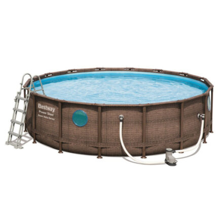 Piscina rotunda cu cadru metalic Bestway Power Steel Vista 11 in 1 toate accesoriile incluse 488 x 122 cm