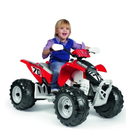 ATV Peg Perego Polaris Outlaw 330 W 12V 3 ani+ negru rosu