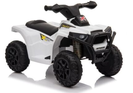 ATV Quad electric pentru copii XH116 LeanToys 5702 alb-negru