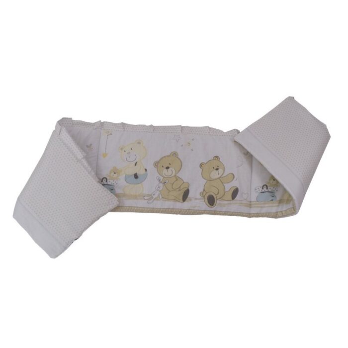 Aparatoare laterala Babyneeds pentru patut 120x60 cm Teddy Play Bej M1