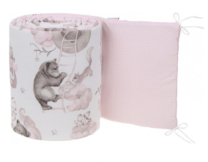 Aparatoare laterala pentru patut reversibila 180x30 Sleepy Bears Pink