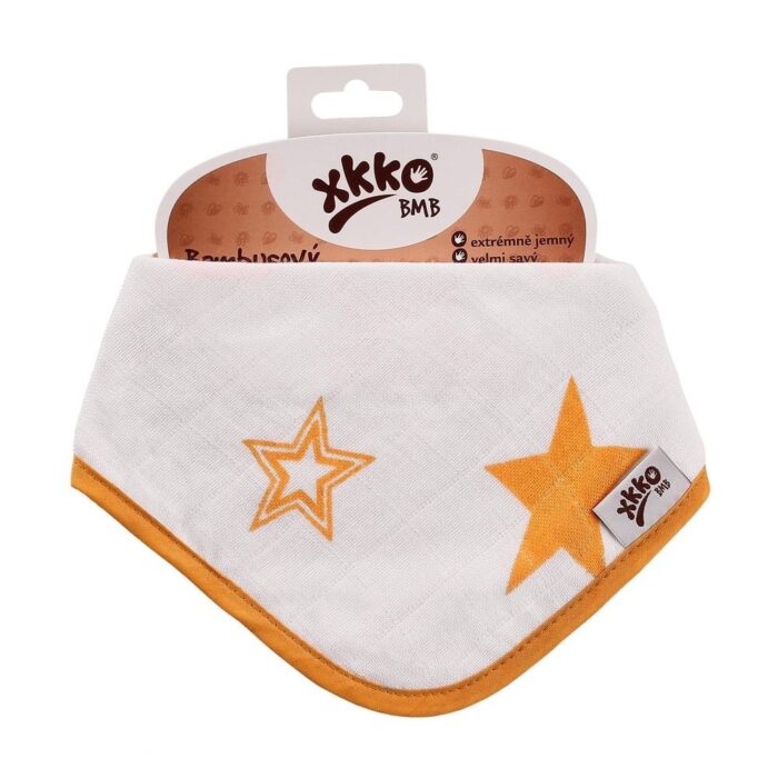 Bandana din bambus XKKO Orange Stars