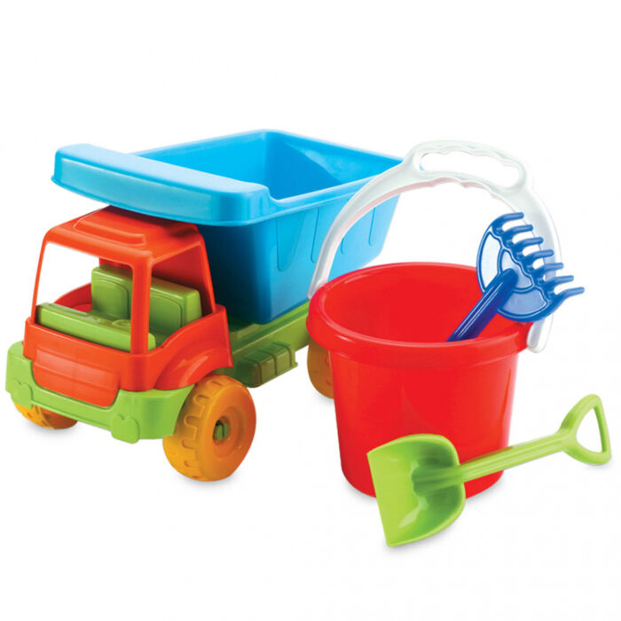 Basculanta cu jucarii de nisip Small Truck Beach Set