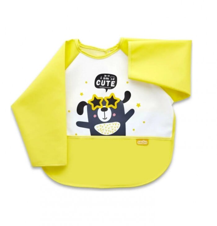 Baveta cu maneci si buzunar BabyJem Polly Bib Yellow