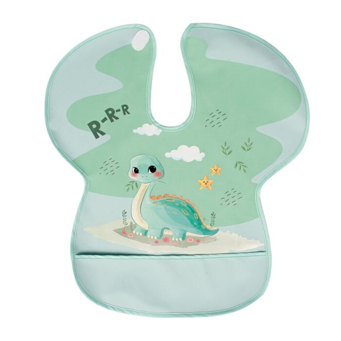 Baveta impermeabila cu protectii pentru umeri Baby Dinosaur