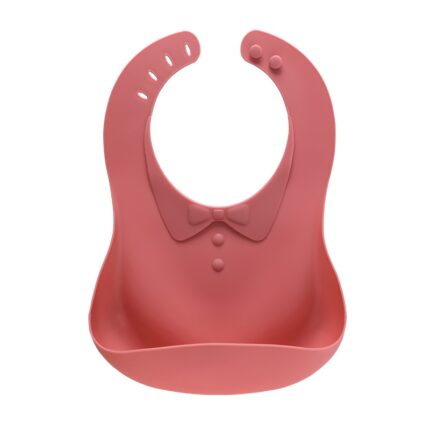 Baveta moale cu buzunar Stylish Baby Bib Coral Pink