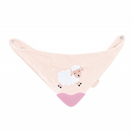 Baveta triunghi cu accesoriu dentitie BabyJem Cowboy Bib Pink