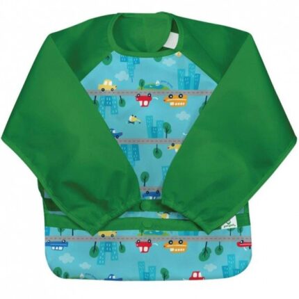 Bavetica multifunctionala cu maneci lungi Green Sprouts Aqua Cars 2T-4T