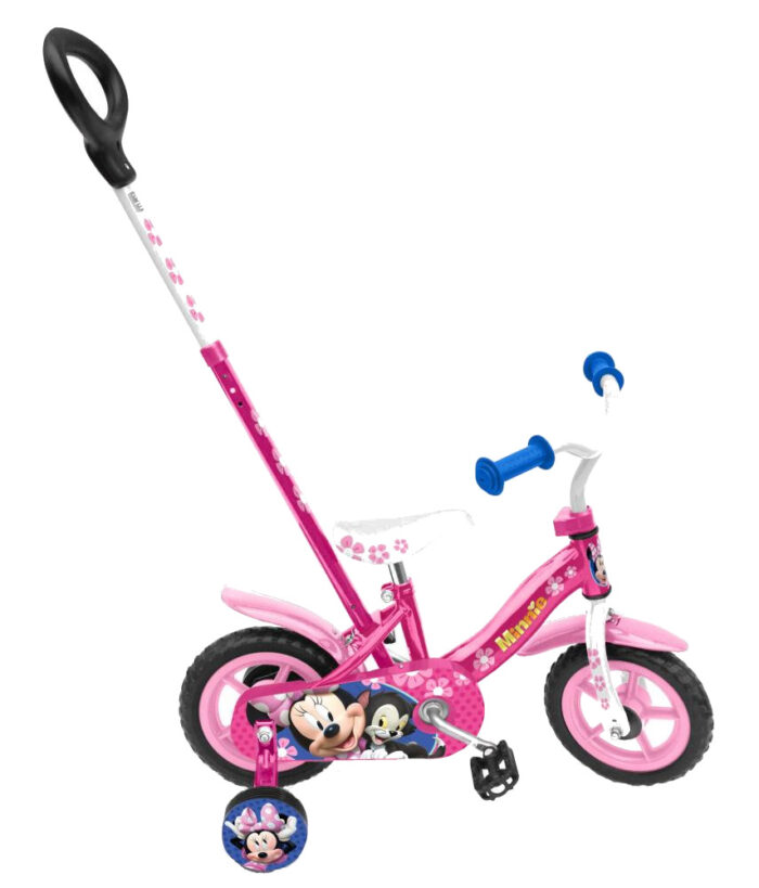 Bicicleta Minnie 10 cu bara de impins