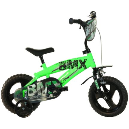 Bicicleta copii Dino Bikes 12 inch BMX negru si verde