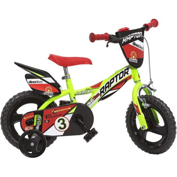 Bicicleta copii Dino Bikes 12 inch Raptor galben