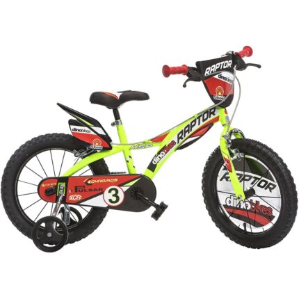 Bicicleta copii Dino Bikes 14 inch Raptor galben