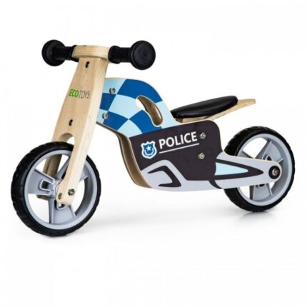 Bicicleta de echilibru din lemn cu roti EVA Ecotoys LC-V1330 Politie