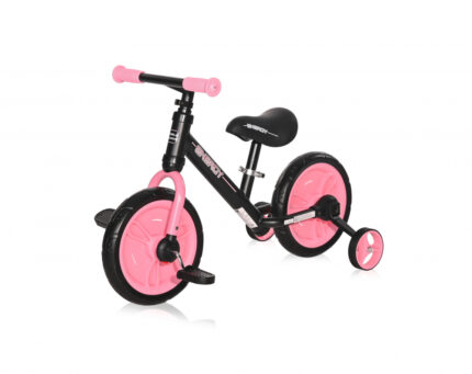 Bicicleta de tranzitie 2 in 1 Energy cu pedale si roti auxiliare Black Pink