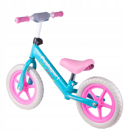 Bicicleta fara pedale 12 inch PushSport RozAlbastru