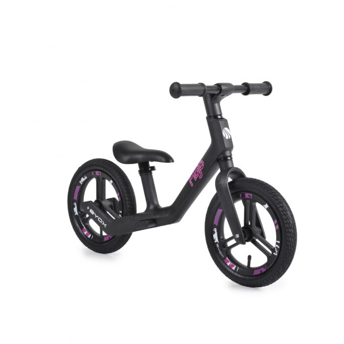 Bicicleta fara pedale 12inch cu suport picioare si inaltime sa reglabila Byox Mojo BlackPink