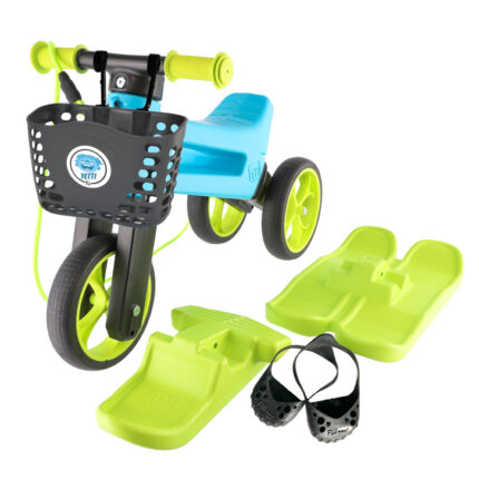 Bicicleta fara pedale 3 in 1 Funny Wheels Rider Yetti Superpack BlueLime