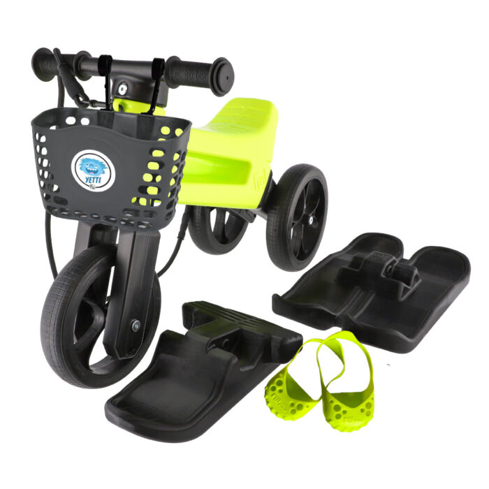 Bicicleta fara pedale 3 in 1 Funny Wheels Rider Yetti Superpack LimeBlack