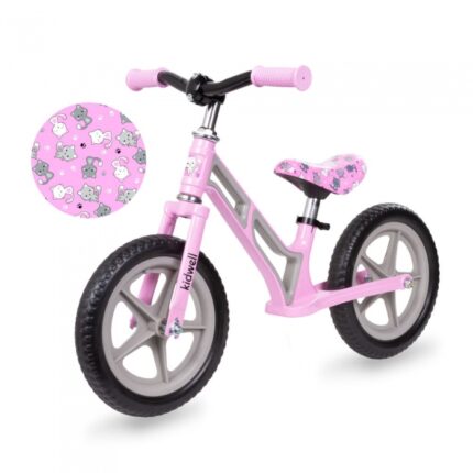 Bicicleta fara pedale Kidwell cu cadru din magneziu Comet Pink Gray