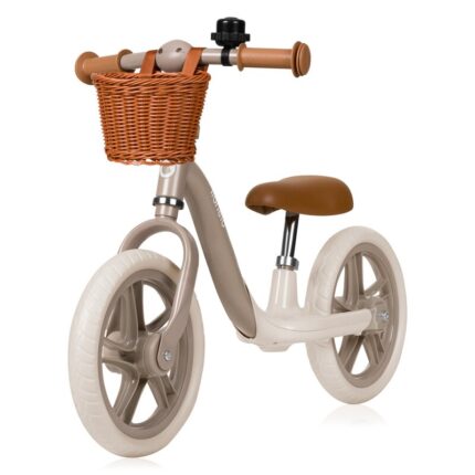 Bicicleta fara pedale Lionelo Alex Plus cu roti din spuma Eva 12 inch Beige Sand