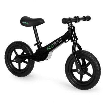 Bicicleta fara pedale cu roti din spuma EVA Ecotoys YM-BB-17 negru