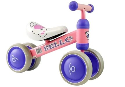 Bicicleta fara pedale cu roti duble pentru copii Pink Bello LeanToys 5262