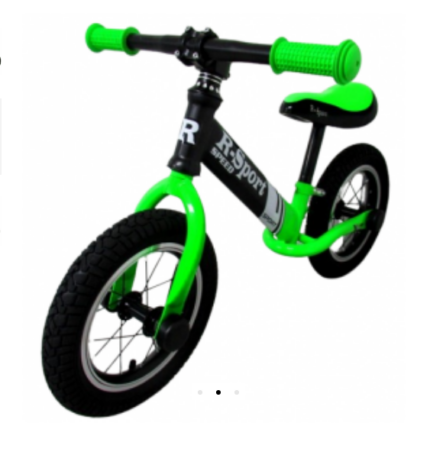 Bicicleta fara pedale cu roti gonflabile R8 R-Sport verde