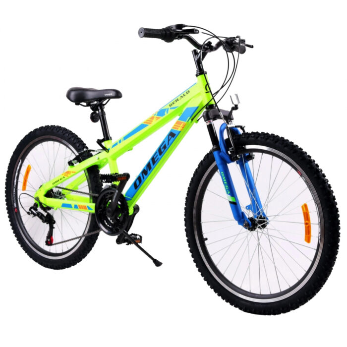 Bicicleta mountainbike copii Omega Gerald 24 inch 18 viteze verde