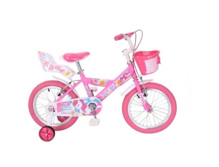 Bicicleta pentru copii 16 inch Magik Bikes cu cosulet 2 frane de mana si roti ajutatoare Magical Unicorn