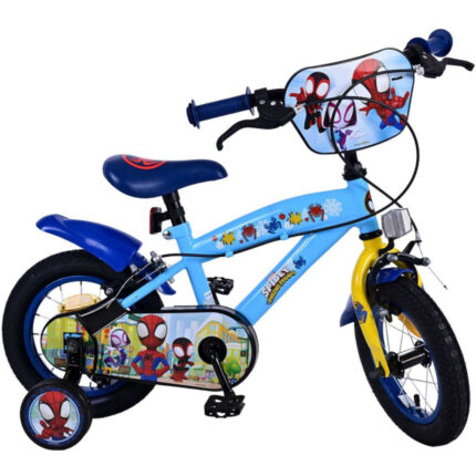 Bicicleta pentru copii Volare Spidey baieti 12 inch albastra cu doua frane de mana