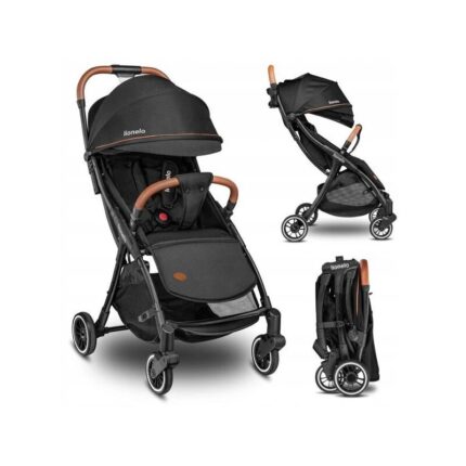 Carucior sport Lionelo Julie One 0-22 kg pliere compacta pentru avion negru