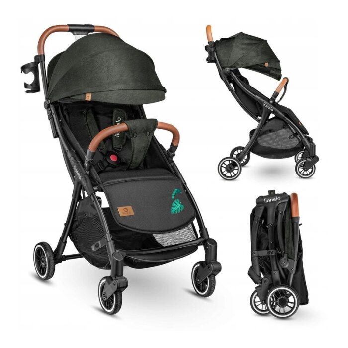 Carucior sport Lionelo Julie One 0-22 kg pliere compacta pentru avion verde tropical