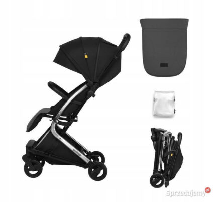 Carucior sport pliabil Skiddou ultracompact pentru calatorii Mikkeli Onyx Negru