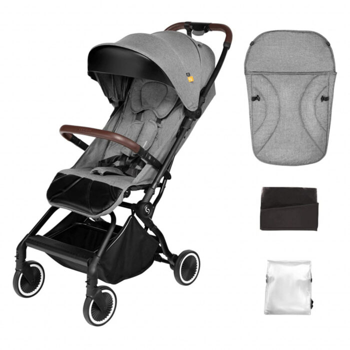 Carucior sport pliabil ultracompact pentru calatorii Espoo+ Evening Shadow Skiddou Gri inchis