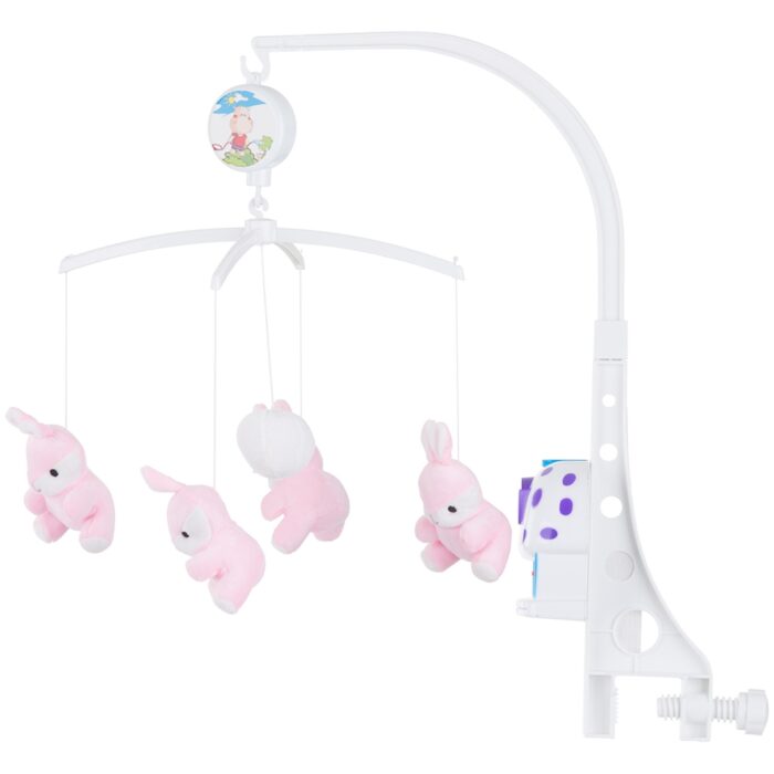 Carusel muzical pentru patut Chipolino Pink rabbits