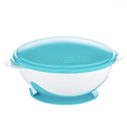 Castron cu ventuza si capac BabyJem Blue