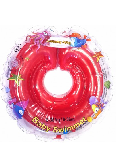 Colac de gat pentru bebelusi Babyswimmer rosu 6-36 luni