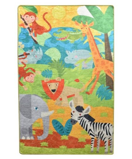 Covor antiderapant pentru copii Animals 100x150 cm