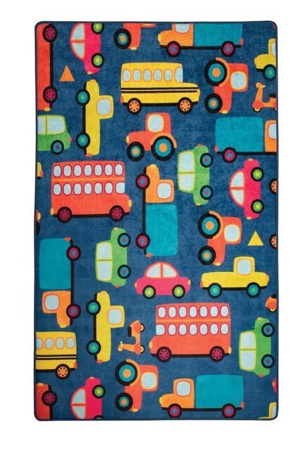 Covor antiderapant pentru copii Cars Blue 150x200 cm