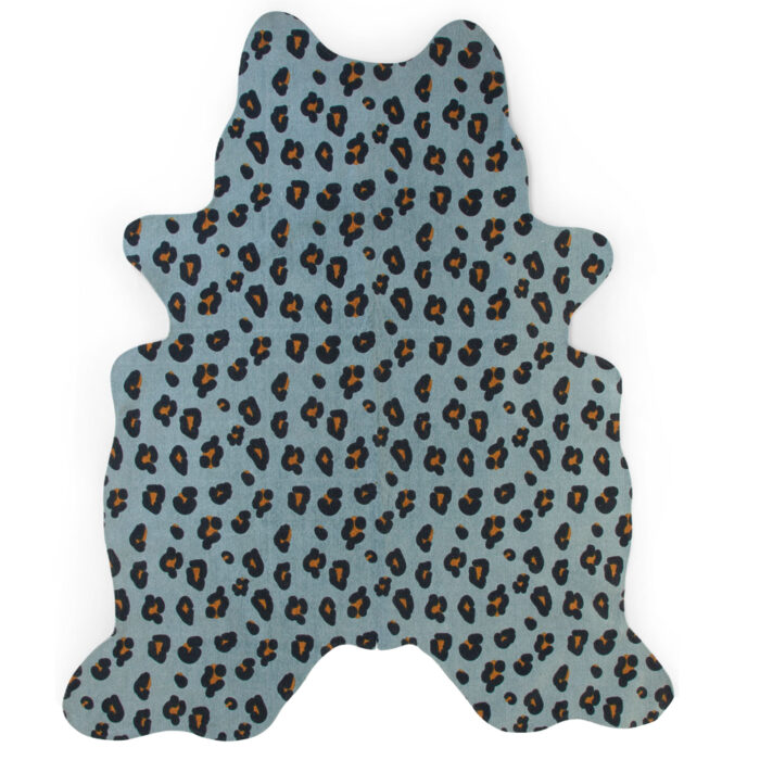 Covor bumbac 145x160 cm Leopard albastru Childhome