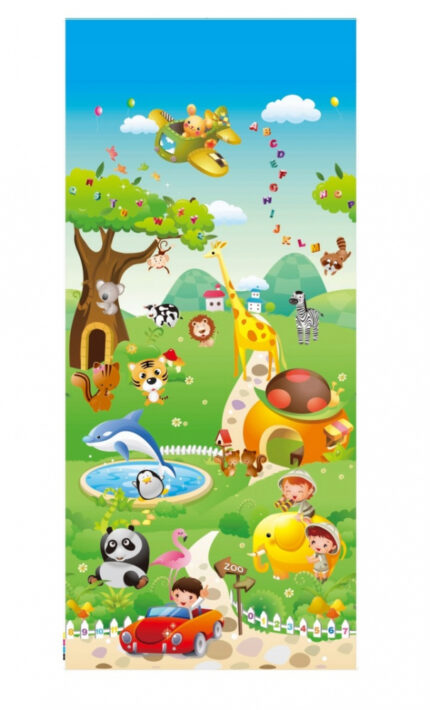 Covor din spuma pliabil cu doua fete 200x180 cm Zoo Animals