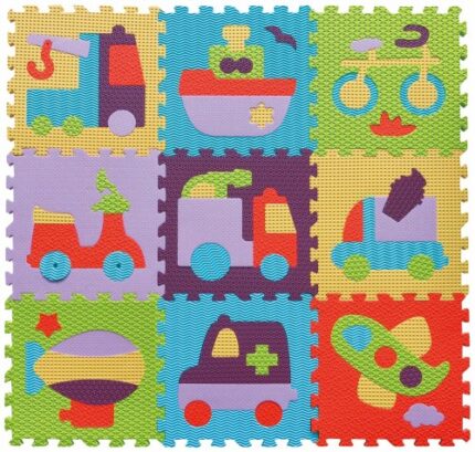 Covoras Puzzle Transport 92x92 cm Babygreat