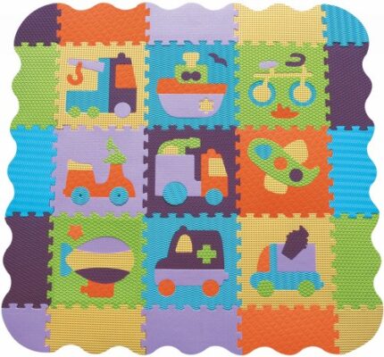 Covoras Puzzle Transport II 122x122 cm Babygreat