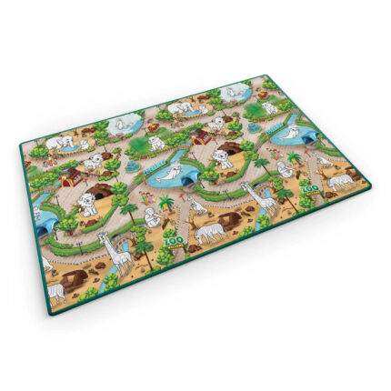 Covoras din spuma pentru colorat cu markere incluse Ricokids 200x120 cm Zoo