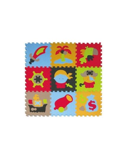 Covoras puzzle Babygreat Aventurile piratilor 92x92 cm