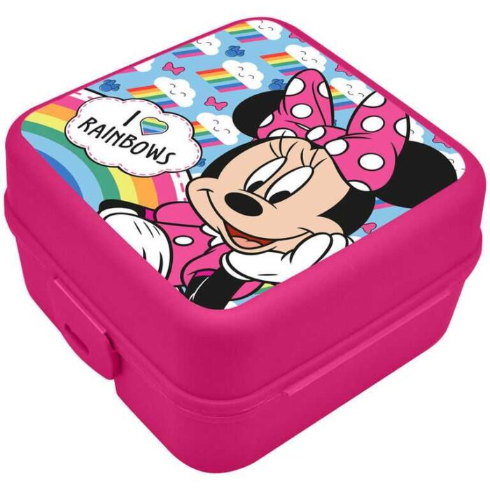 Cutie sandwich compartimentata SunCity Minnie Rainbows 14x14x8 cm NVT840401