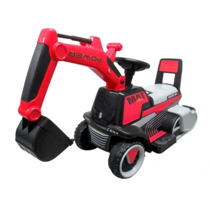 Excavator electric pe baterie cu muzica si lumini led C3 R-Sport rosu