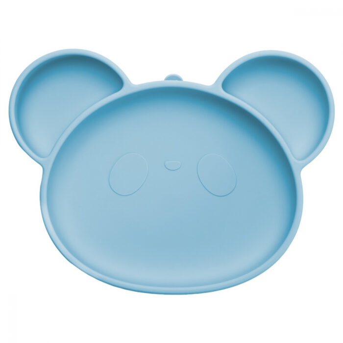 Farfurie din silicon cu ventuza AppeKids Panda Aqua Blue